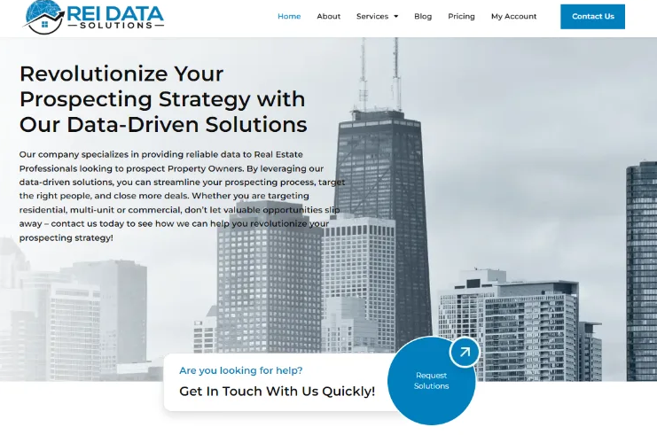 REI Data Solutions homepage where Realtors can find FSBO leads