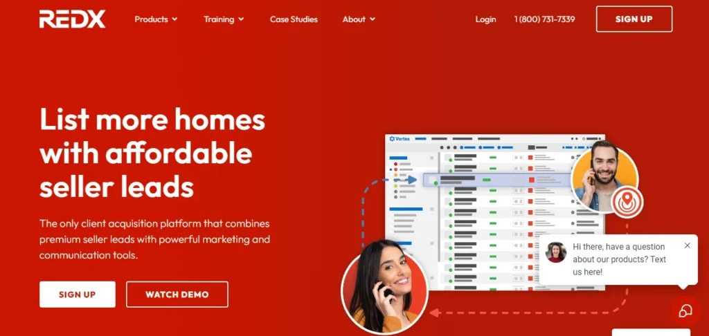 REDX homepage where Realtors can find FSBO leads