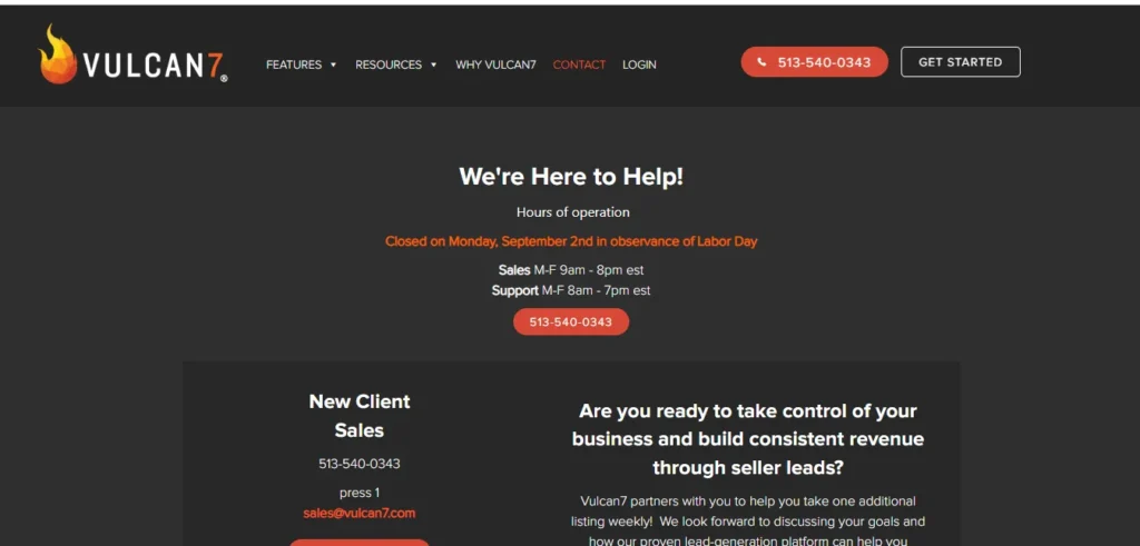 Vulcan7 homepage where Realtors can find FSBO leads