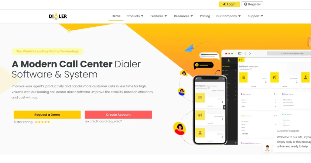 Dialer360 Homepage